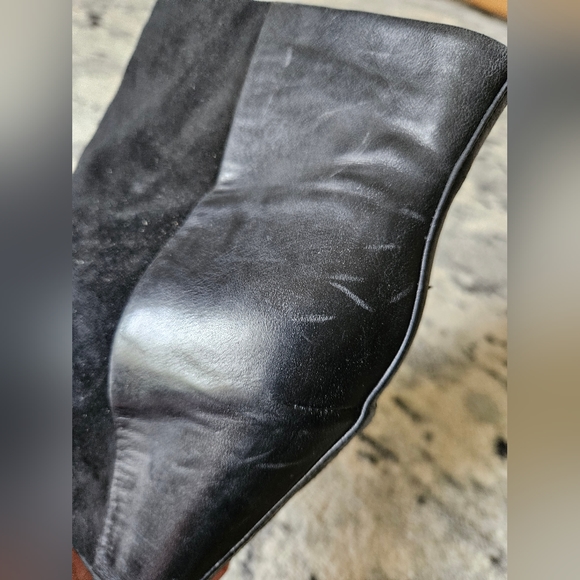 Sz 38 or sz 7.5 LEATHER Wedge Ankle Boot - Picture 8 of 10